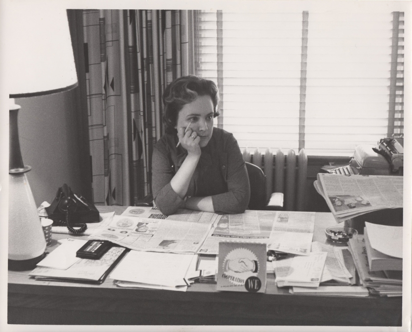 My Mommy in the 1960s, working at the United Way. Photo likely by Daddy. 